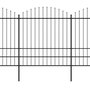 Voir la diapositive 2 : VIDAXL Cloture de jardin a dessus en lance Acier (1,75-2)x17 m Noir
