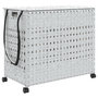 Voir la diapositive 2 : VIDAXL Panier a linge avec roulettes blanc 66x35x60 cm resine tressee