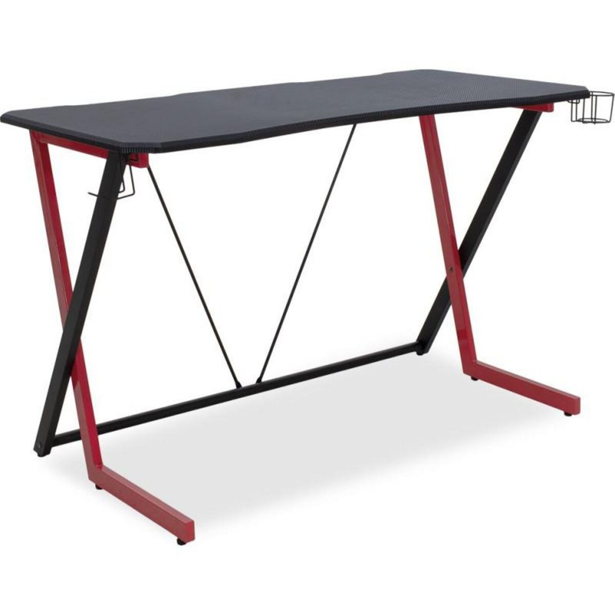 URBAN FACTORY Bureau de travail ergonomique Urban Factory Ergo Noir et rouge poudré