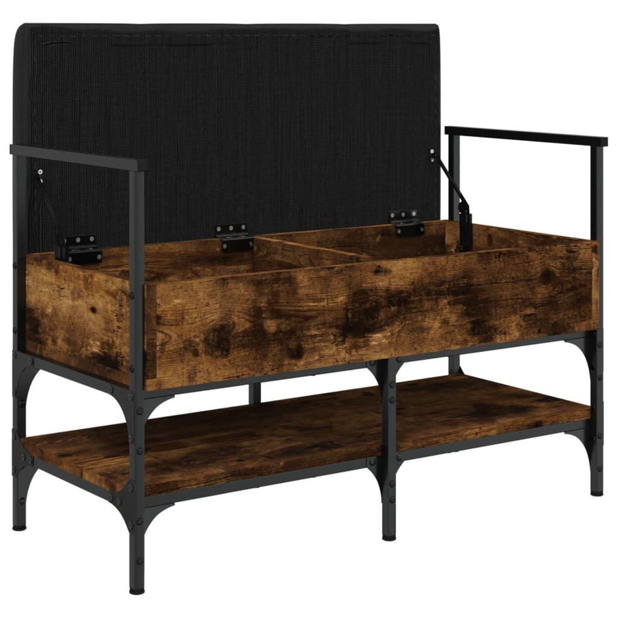 Voir la diapositive 5 : VIDAXL Banc a chaussures chene fume 85,5x42x57,5 cm bois d'ingenierie
