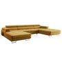 Voir la diapositive 4 : BEST MOBILIER Ayden - canapé panoramique en u 7 places convertible avec coffre et têtières réglables en tissu