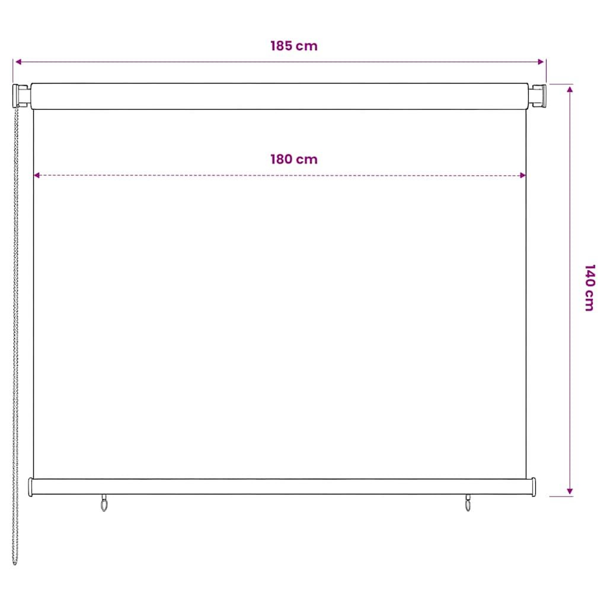 Voir la diapositive 6 : VIDAXL Store roulant d'exterieur 185 (l) x 140 (h) cm bleu hdpe