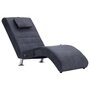 Voir la diapositive 2 : VIDAXL Chaise longue de massage avec oreiller Gris Similicuir daim