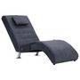 Voir la diapositive 2 : VIDAXL Chaise longue de massage avec oreiller Gris Similicuir daim