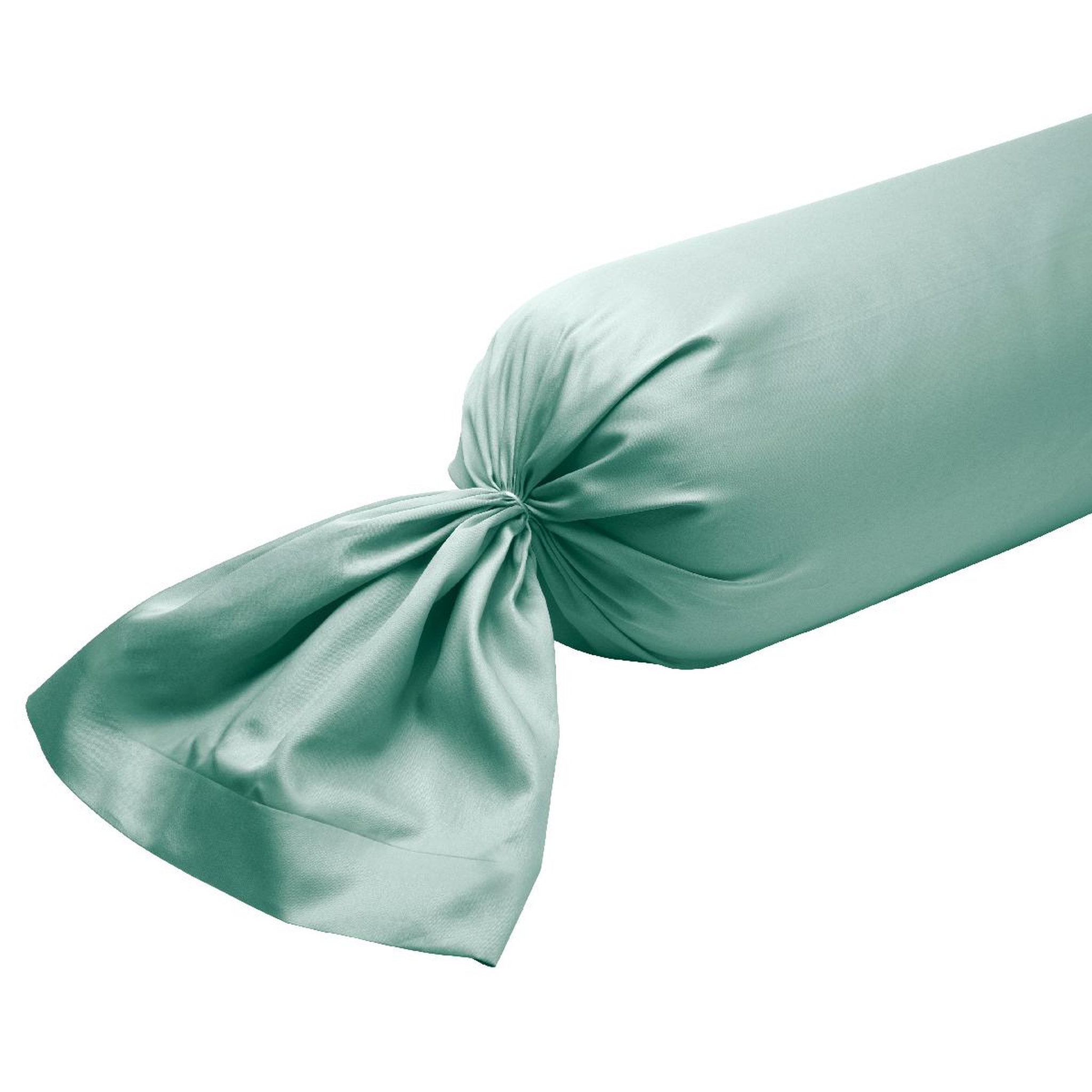 DODO Taie de traversin harmonie satin de coton coloris menthe. Coloris disponibles : Vert