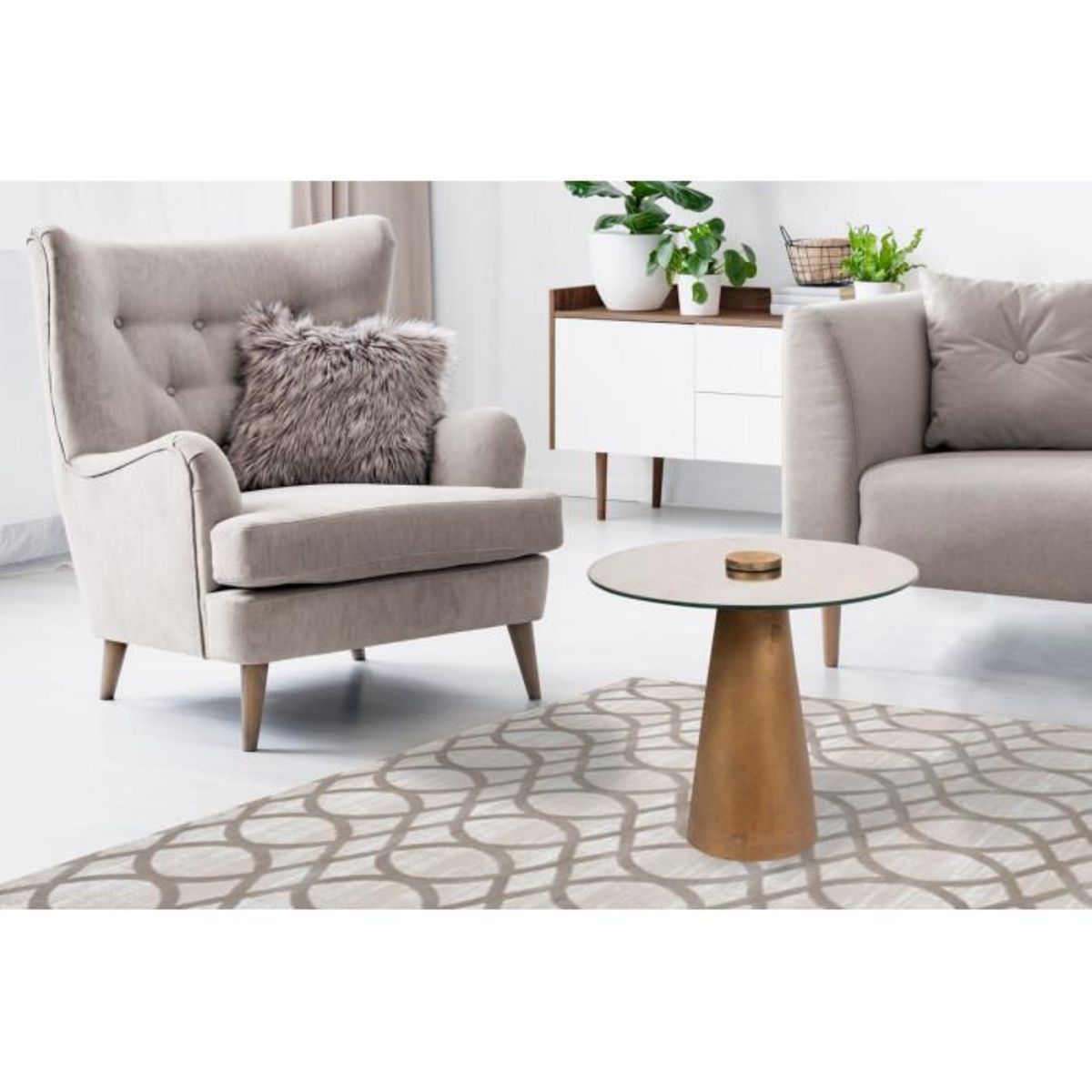 Paris Prix Table d'Appoint Design  Scotch  42cm Naturel