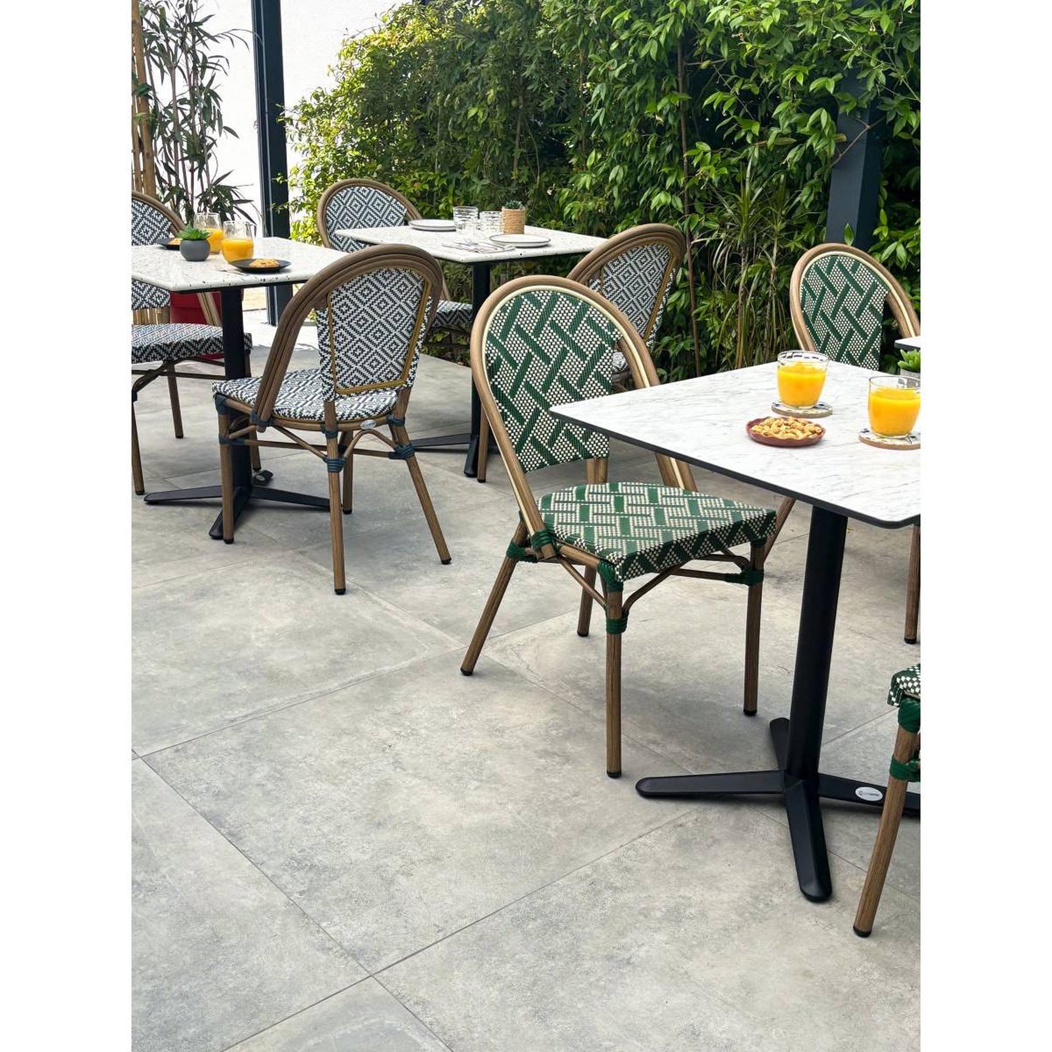 Voir la diapositive 4 : Paris Prix Table de jardin carrée  bistro  70cm blanc