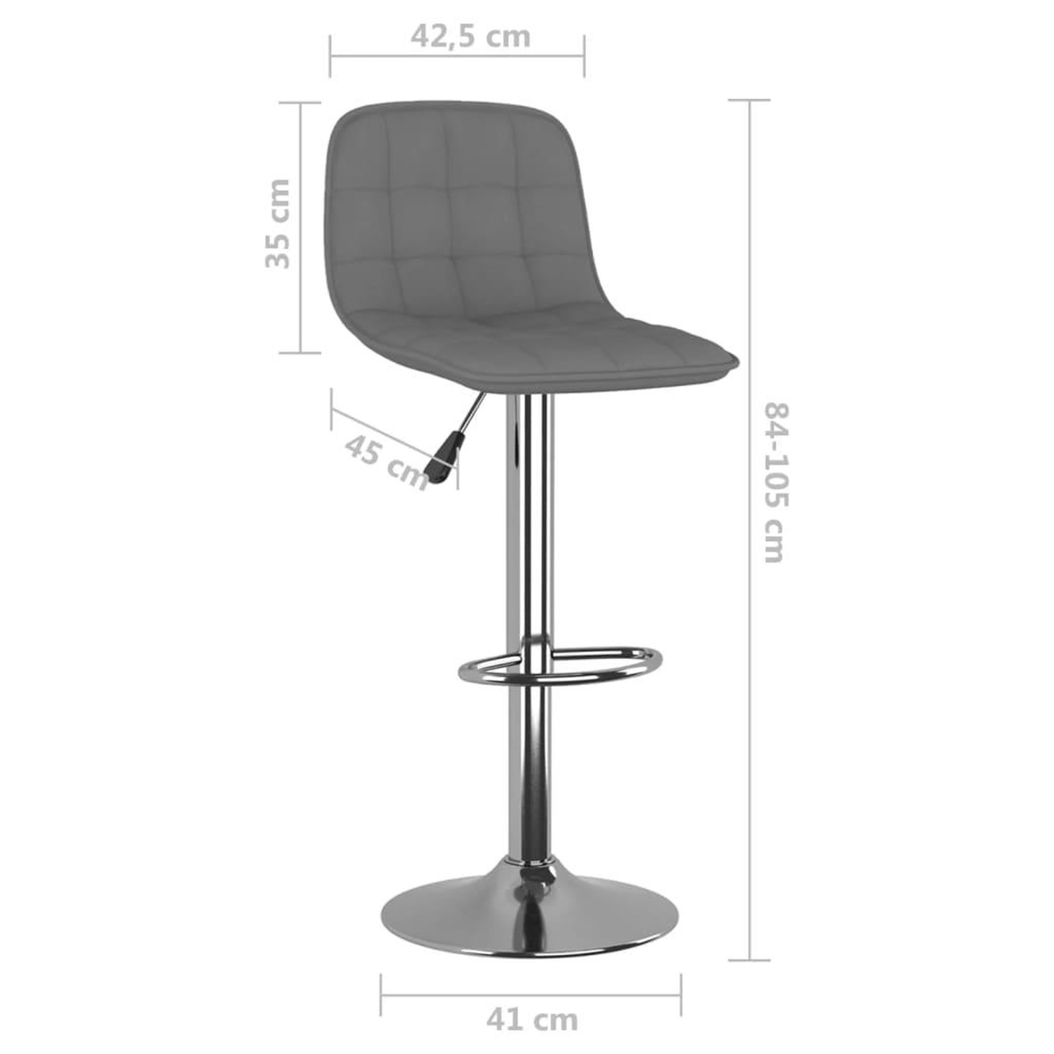 Voir la diapositive 6 : VIDAXL Tabourets de bar lot de 2 gris clair tissu