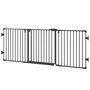 Voir la diapositive 1 : PAWHUT Barrière de sécurité chien pliable modulable 3 panneaux une porte dim. max. L.202,5 x H.76 cm - acier noir