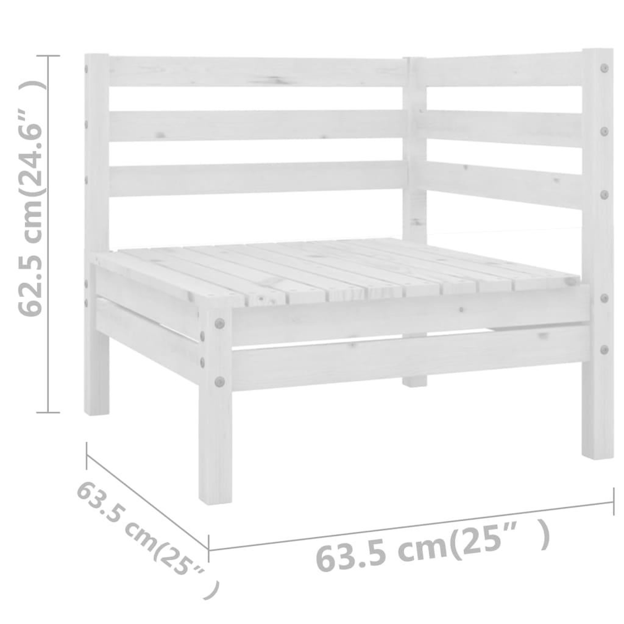 Voir la diapositive 6 : VIDAXL Salon de jardin 4 pcs Blanc Bois de pin massif