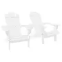 VIDAXL Chaises de jardin Adirondack avec table Bois de sapin Blanc