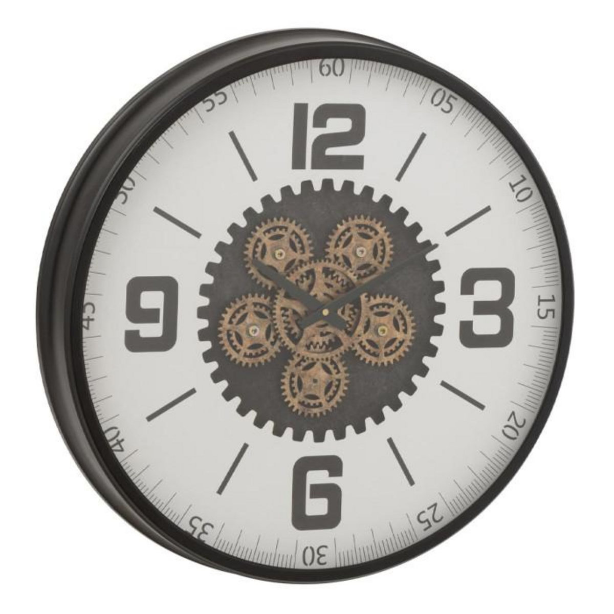 Paris Prix Horloge Murale Engrenage  Frosted  60cm Noir & Blanc