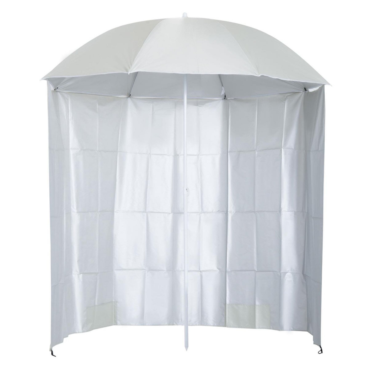 OUTSUNNY Parasol de plage Ø 2,2 x 2,2H cm protection UPF 50 + sac transport, sardines et lestage intégrés crème