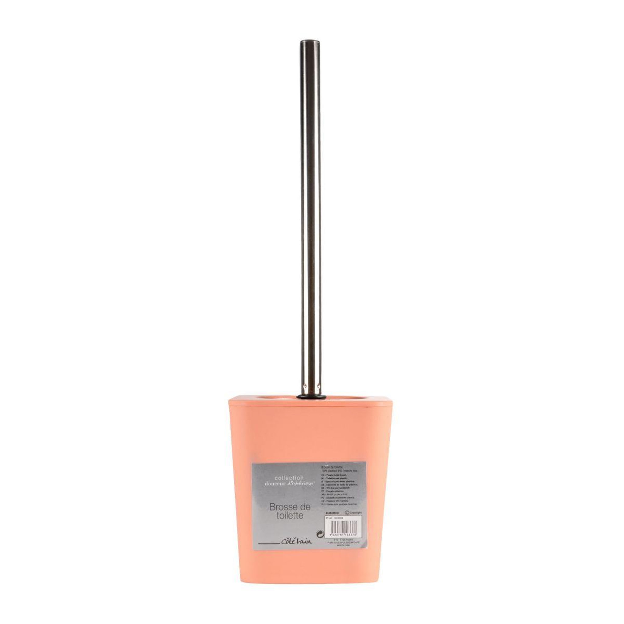 Voir la diapositive 2 : Douceur d'Intérieur Brosse wc soft touch  vitamine  39cm corail
