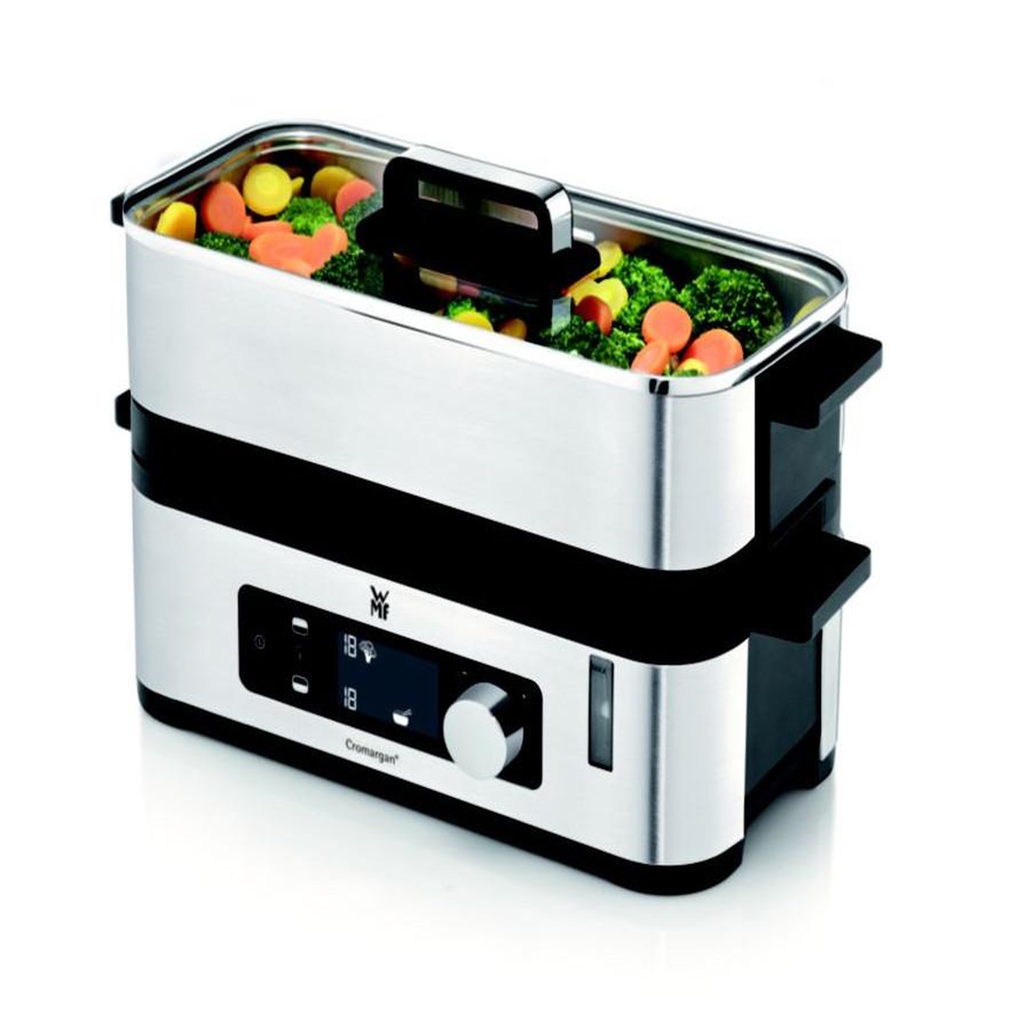 Voir la diapositive 4 : WMF Cuiseur vapeur 2 paniers 900w - 0415090011