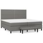 Voir la diapositive 2 : VIDAXL Sommier a lattes de lit avec matelas Gris fonce 200x200cm Tissu