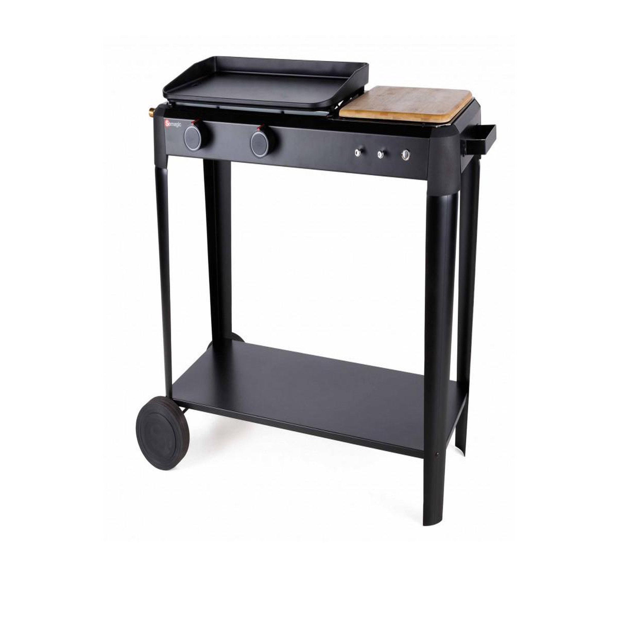 SOMAGIC Plancha gaz 2 brûleurs sur chariot hendaye 250 - somagic