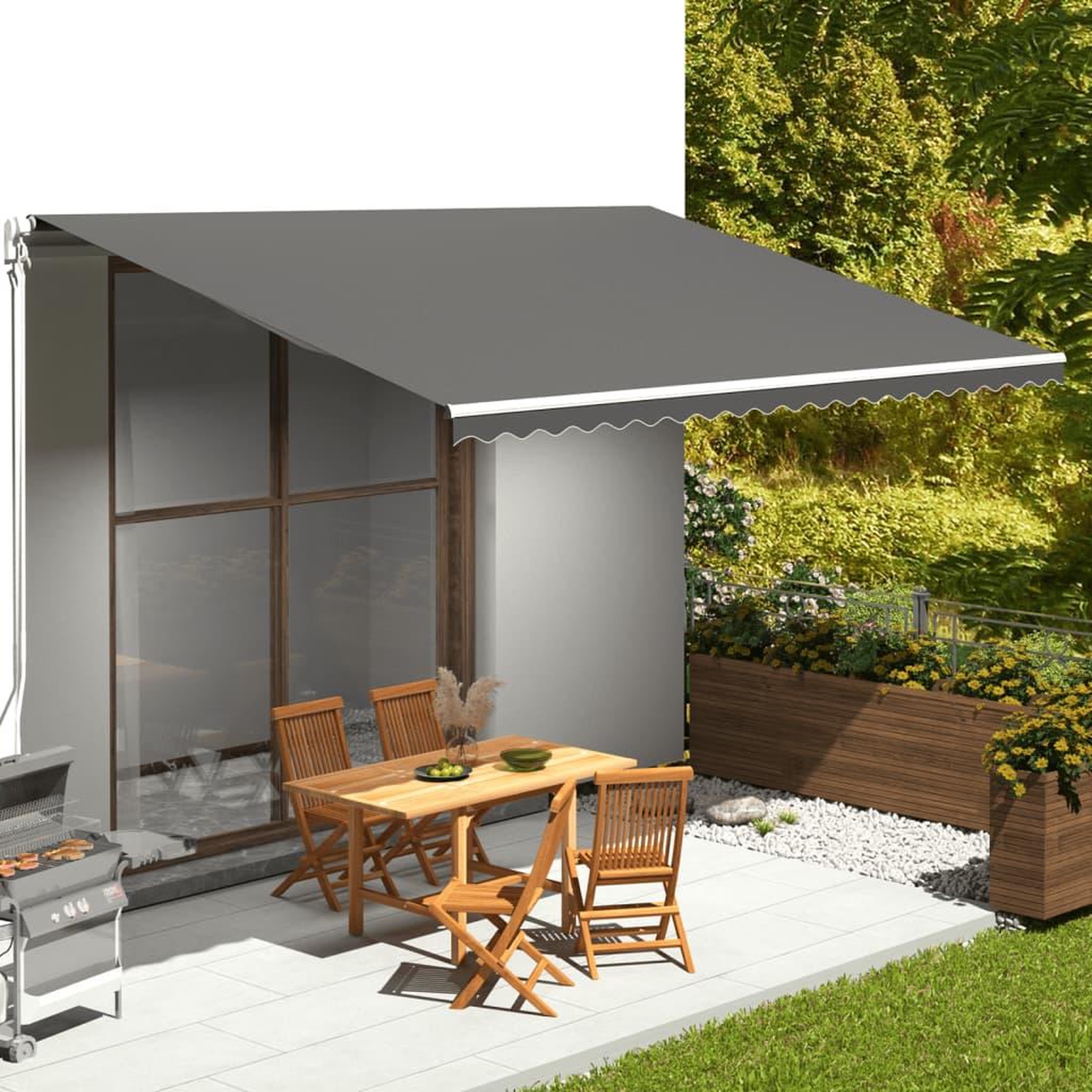 Voir la diapositive 1 : VIDAXL Tissu de remplacement pour auvent Anthracite 5x3,5 m