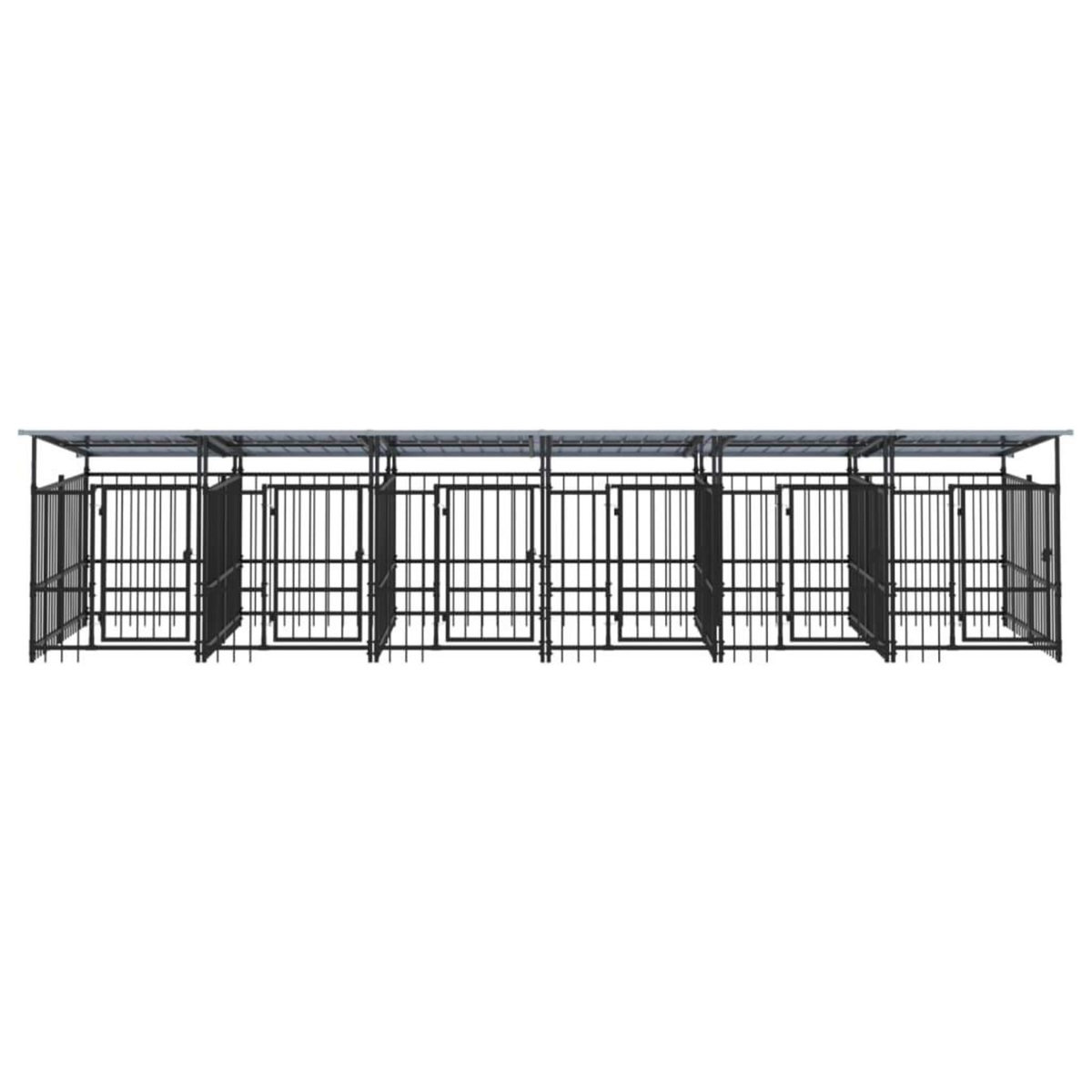 VIDAXL Chenil d'exterieur avec toit pour chiens Acier 11,26 m²