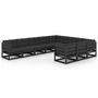 Voir la diapositive 2 : VIDAXL Salon de jardin 10 pcs avec coussins Noir Bois de pin massif