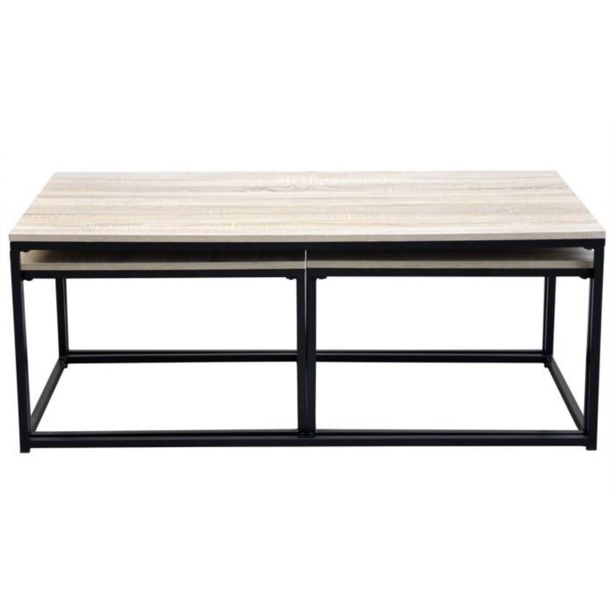 Paris Prix Lot de 3 Tables Basses Gigognes  Féline  120cm Chêne Clair