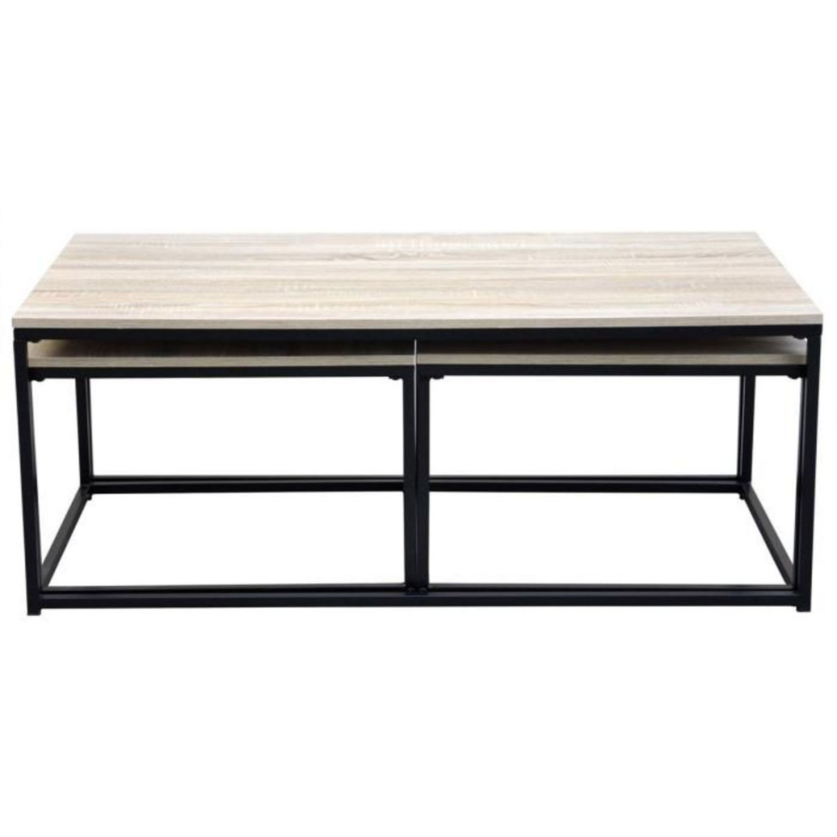 Paris Prix Lot de 3 Tables Basses Gigognes  Féline  120cm Chêne Clair