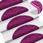 VIDAXL Tapis d'escalier 10 pcs 56x17x3 cm Violet