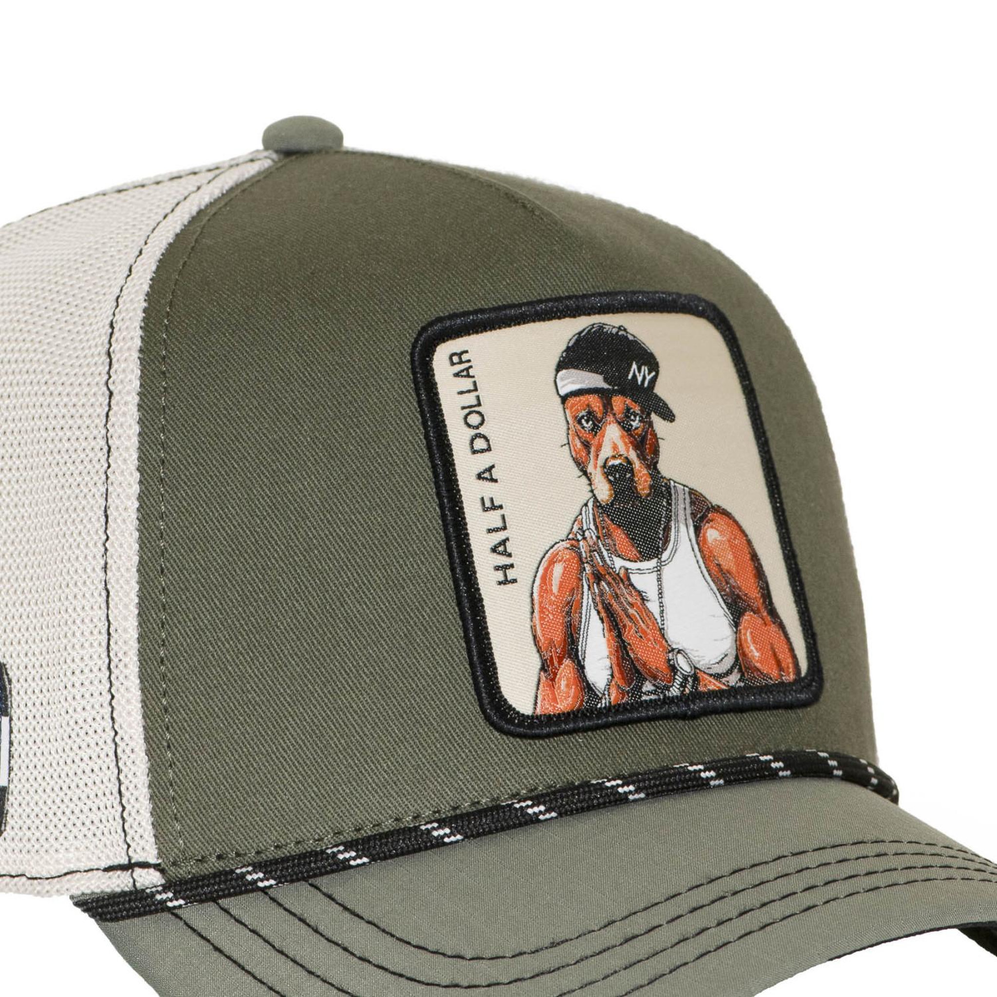 Voir la diapositive 3 : CAPSLAB Casquette trucker premium avec filet et patch half a dollar