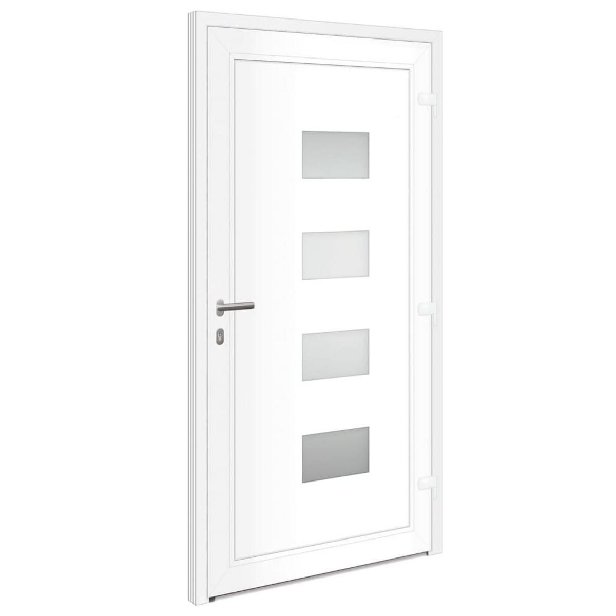 VIDAXL Porte d'entree Blanc 110x210 cm Aluminium et PVC