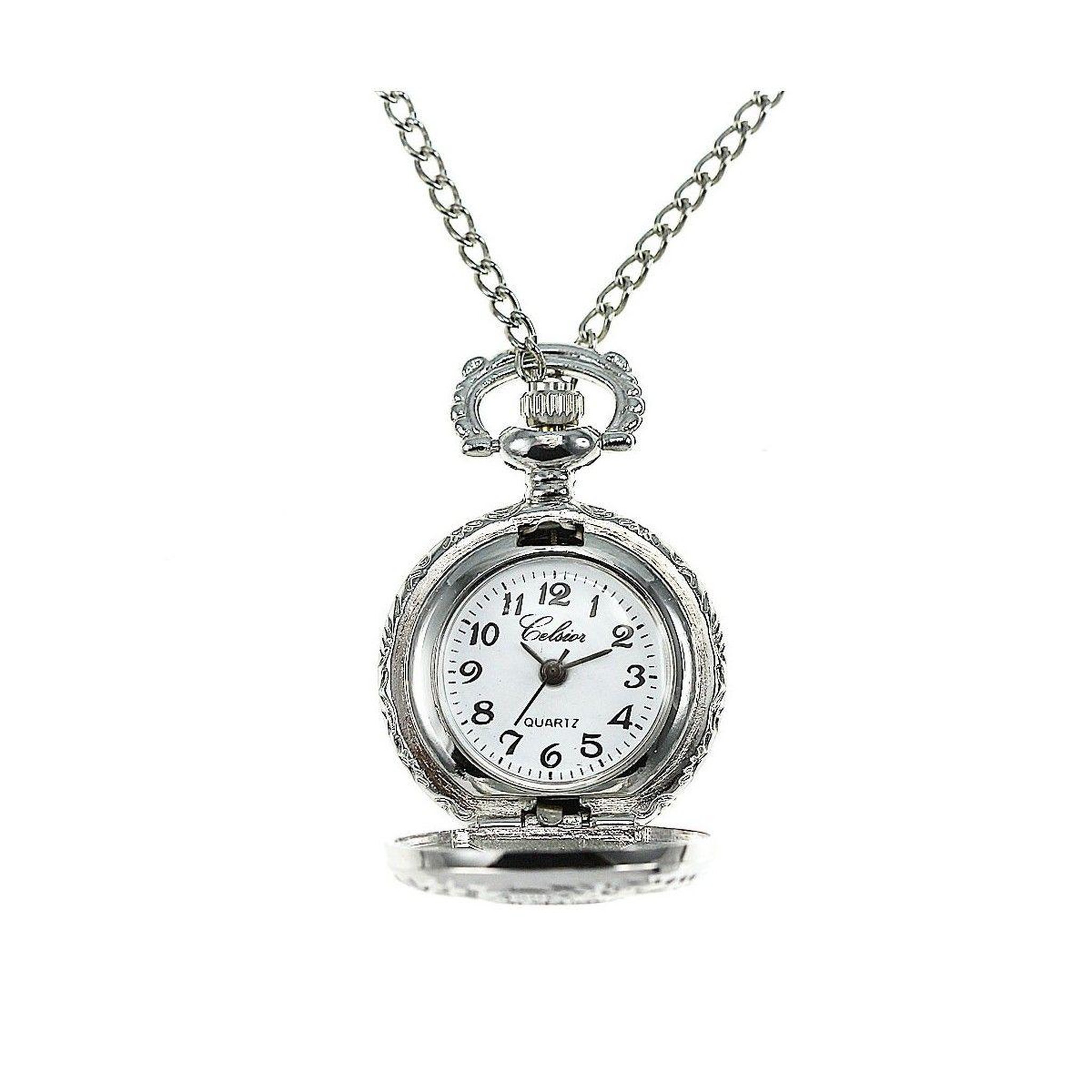 Voir la diapositive 2 : SC CRYSTAL Montre gousset mouvement quartz à clapet