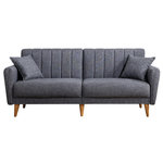 Habitat et Jardin Canapé-lit 3 places en tissu  Aqua  205 x 85 x 85 cm - Gris foncé