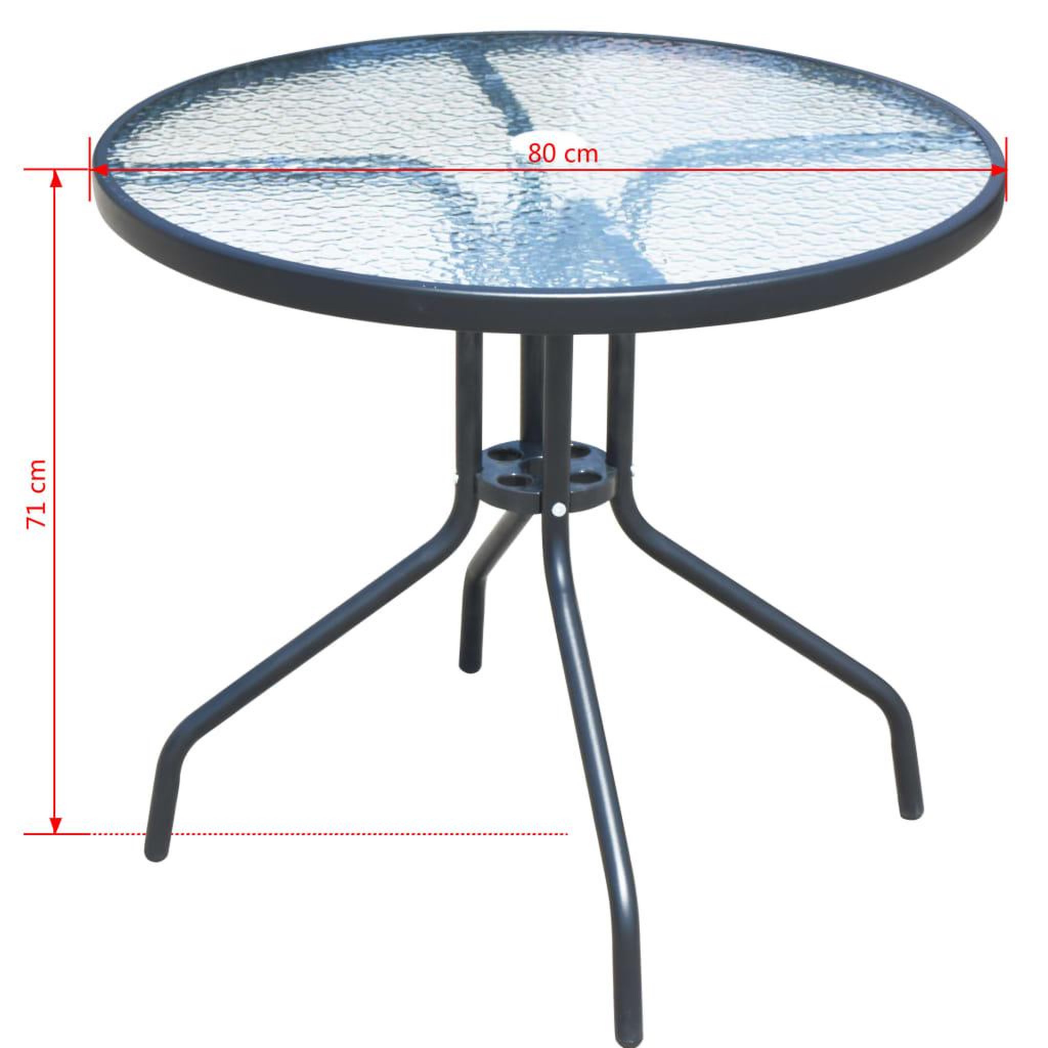 Voir la diapositive 6 : VIDAXL Mobilier de salle a manger d'exterieur 5 pcs acier noir