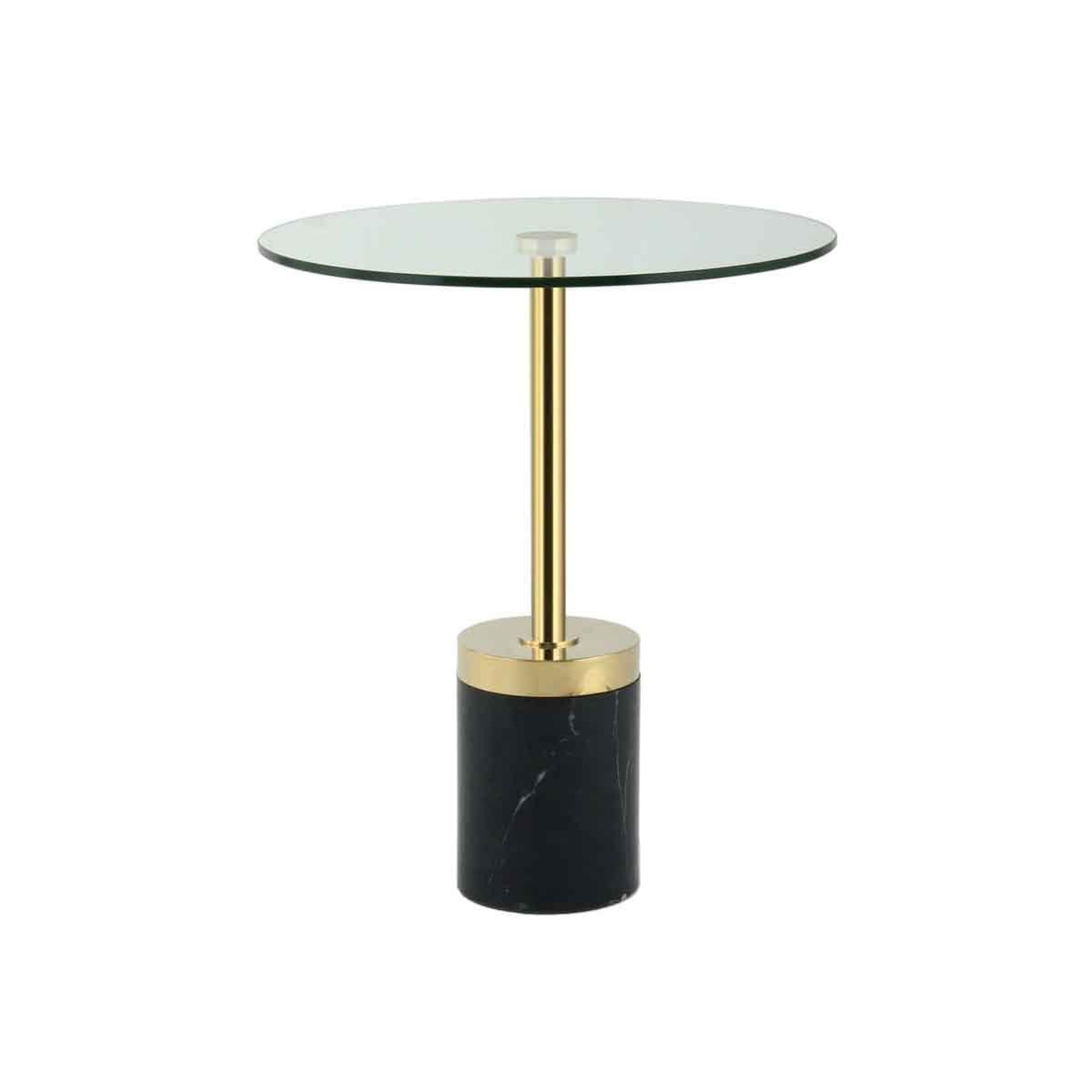 Voir la diapositive 2 : Paris Prix Table d'appoint en marbre  lana  53cm or & noir