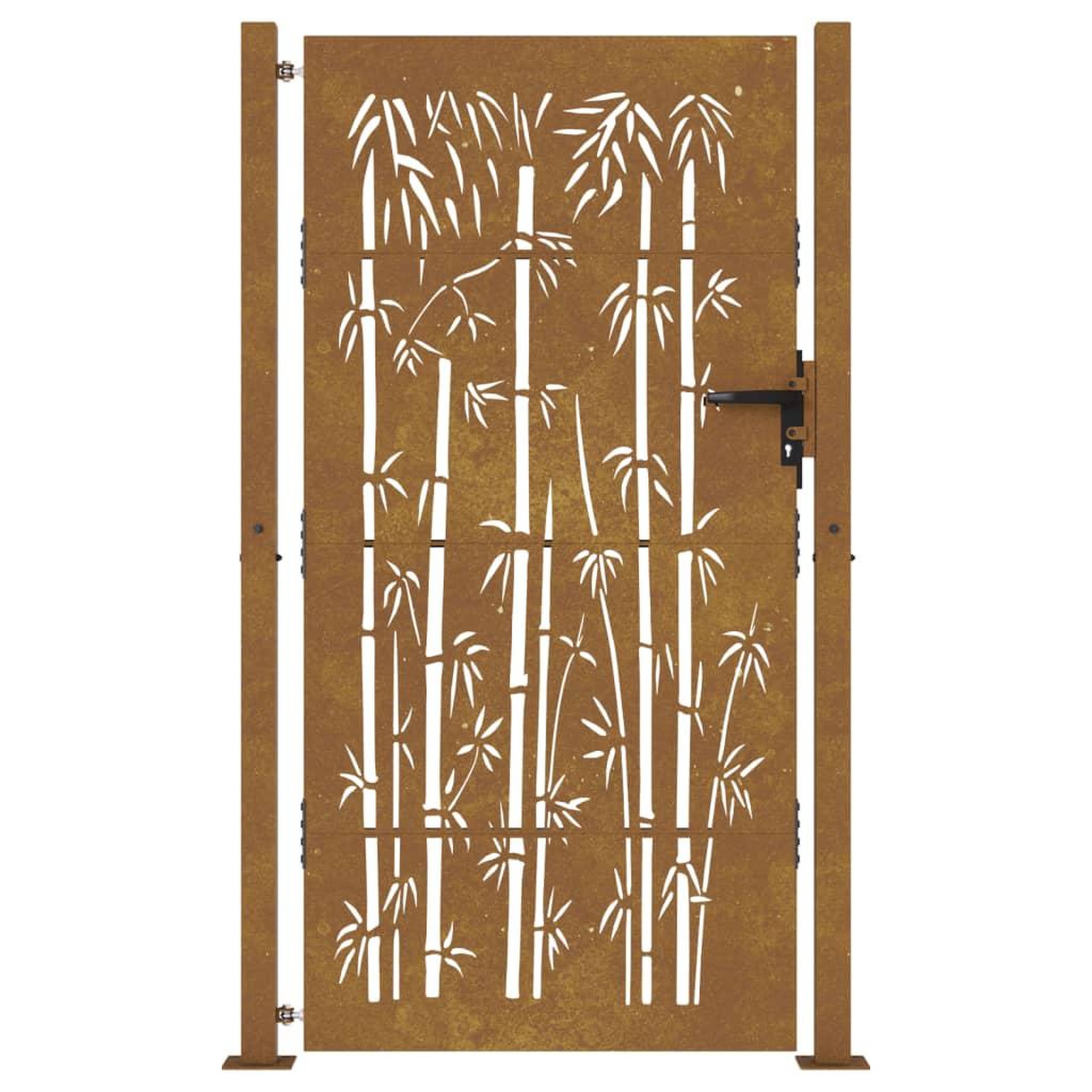 Voir la diapositive 4 : VIDAXL Portail de jardin 105x205 cm acier corten design de bambou