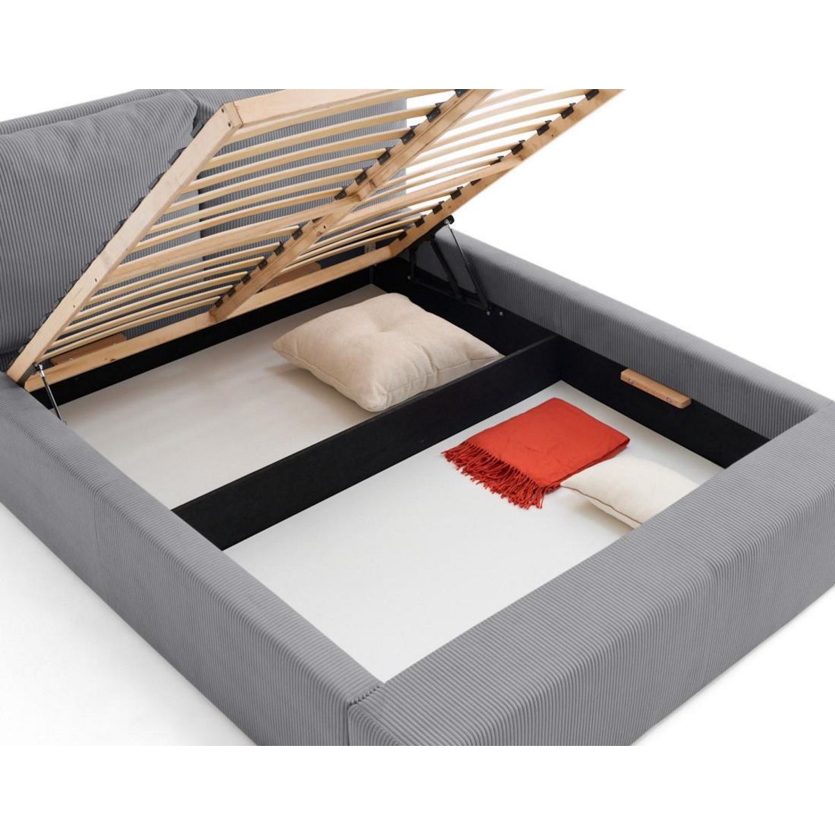 LISA DESIGN Pivoine - lit coffre - 180x200 - en velours côtelé - sommier inclus