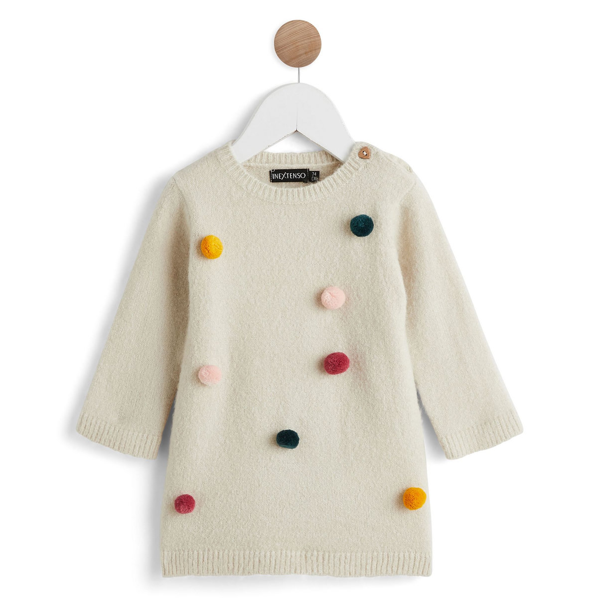INEXTENSO Robe pull en maille avec pompons bébé fille
