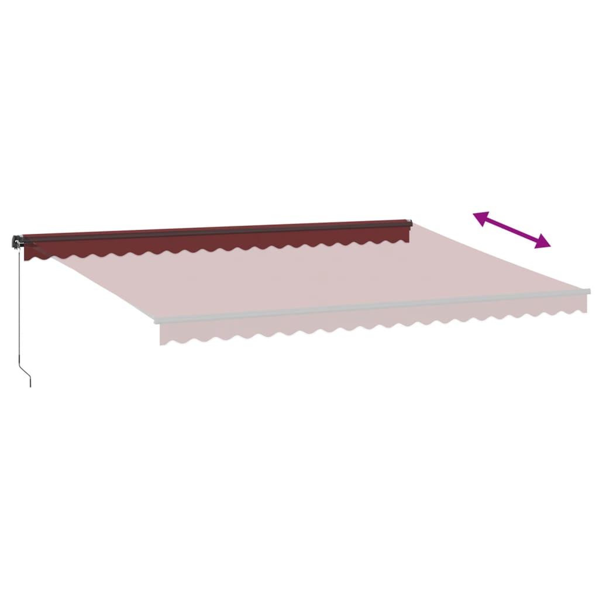 Voir la diapositive 5 : VIDAXL Auvent manuel retractable bordeaux 500x300 cm
