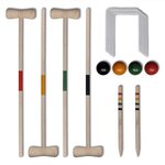 VIDAXL Ensemble de croquet en bois pour 4 joueurs