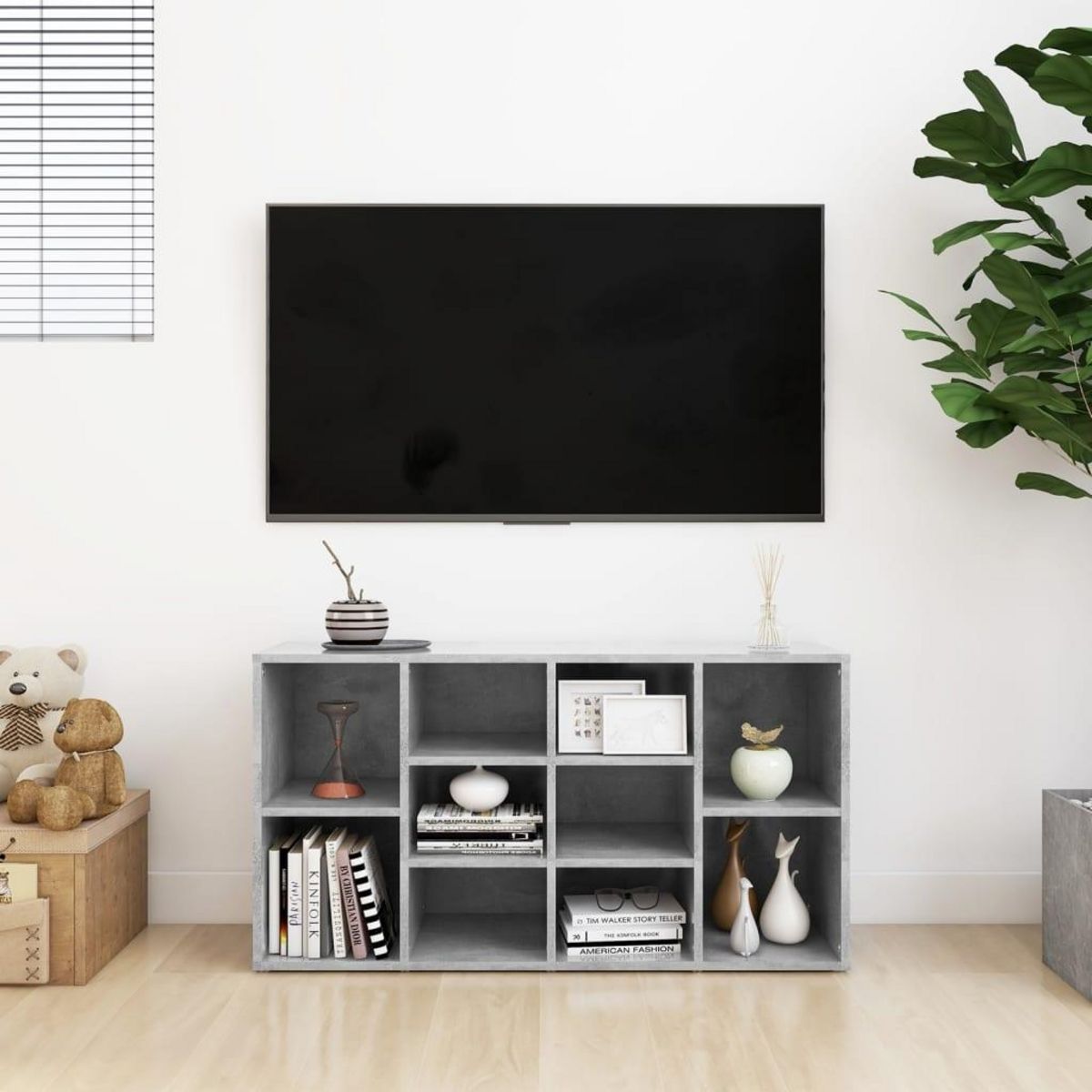 VIDAXL Banc a chaussures Gris beton 103x30x54,5 cm Bois d'ingenierie