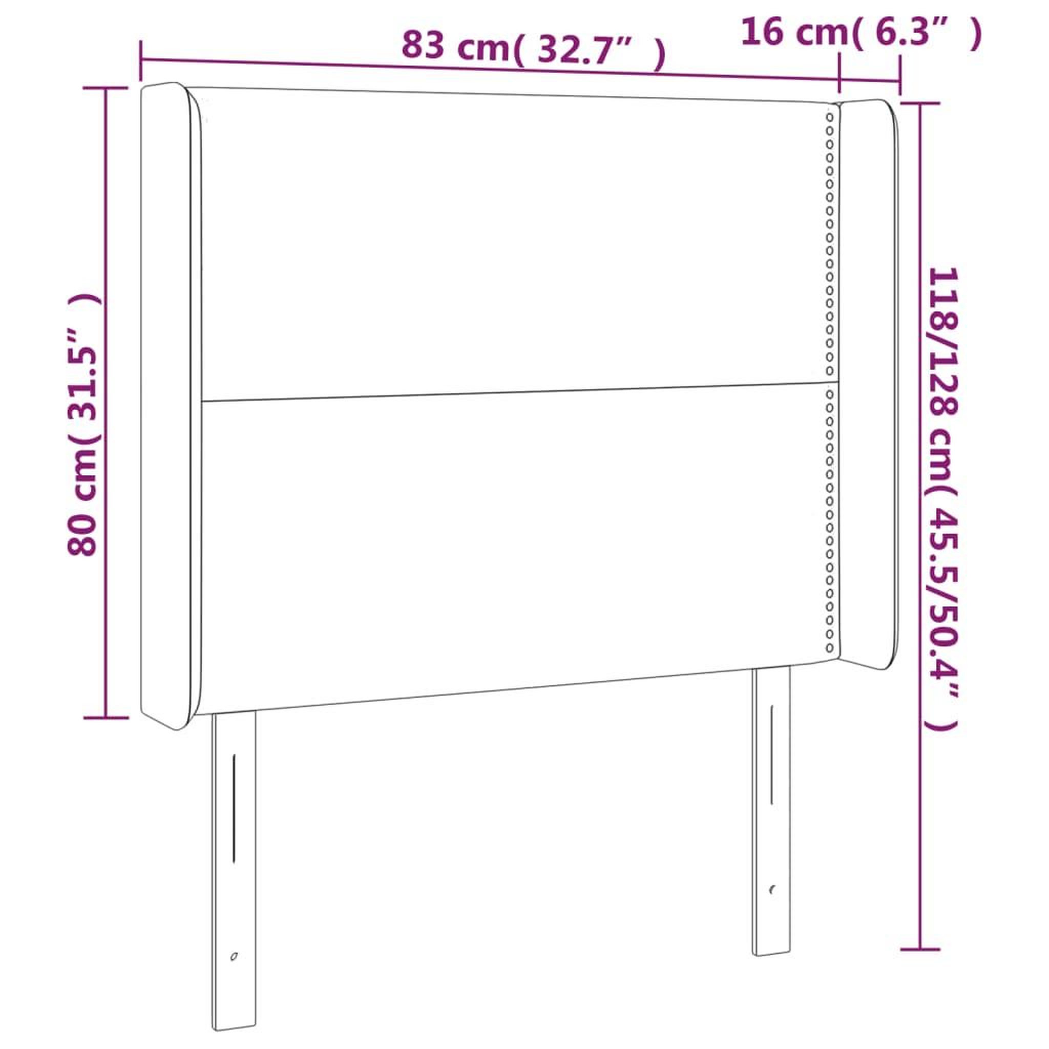 Voir la diapositive 6 : VIDAXL Tete de lit a LED Gris 83x16x118/128 cm Similicuir