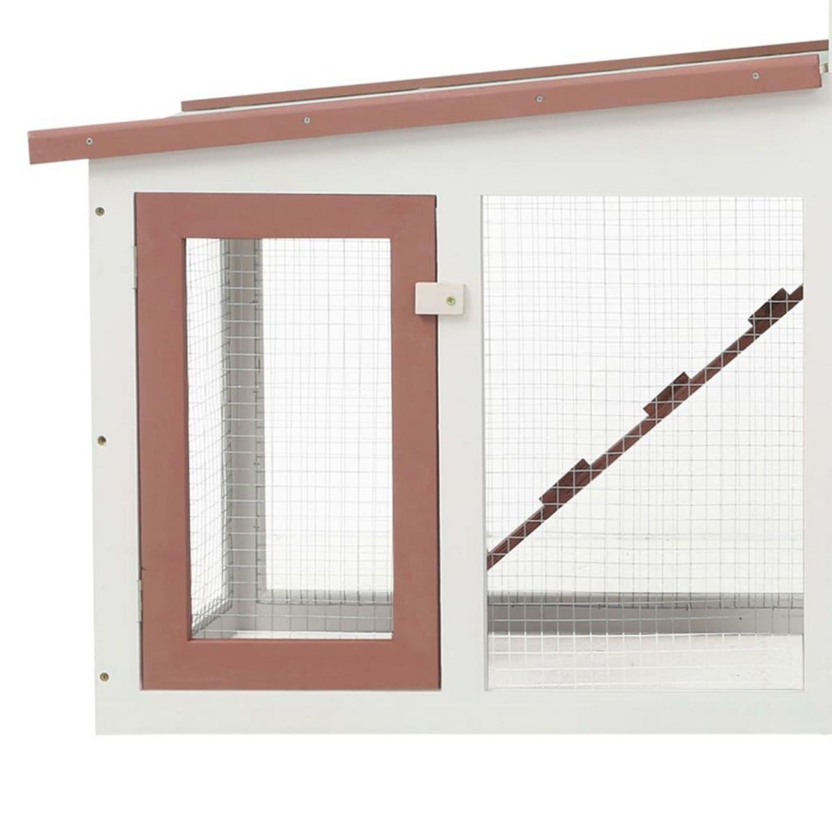 VIDAXL Clapier large d'exterieur Marron et blanc 204x45x85 cm Bois