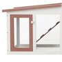 Voir la diapositive 4 : VIDAXL Clapier large d'exterieur Marron et blanc 204x45x85 cm Bois