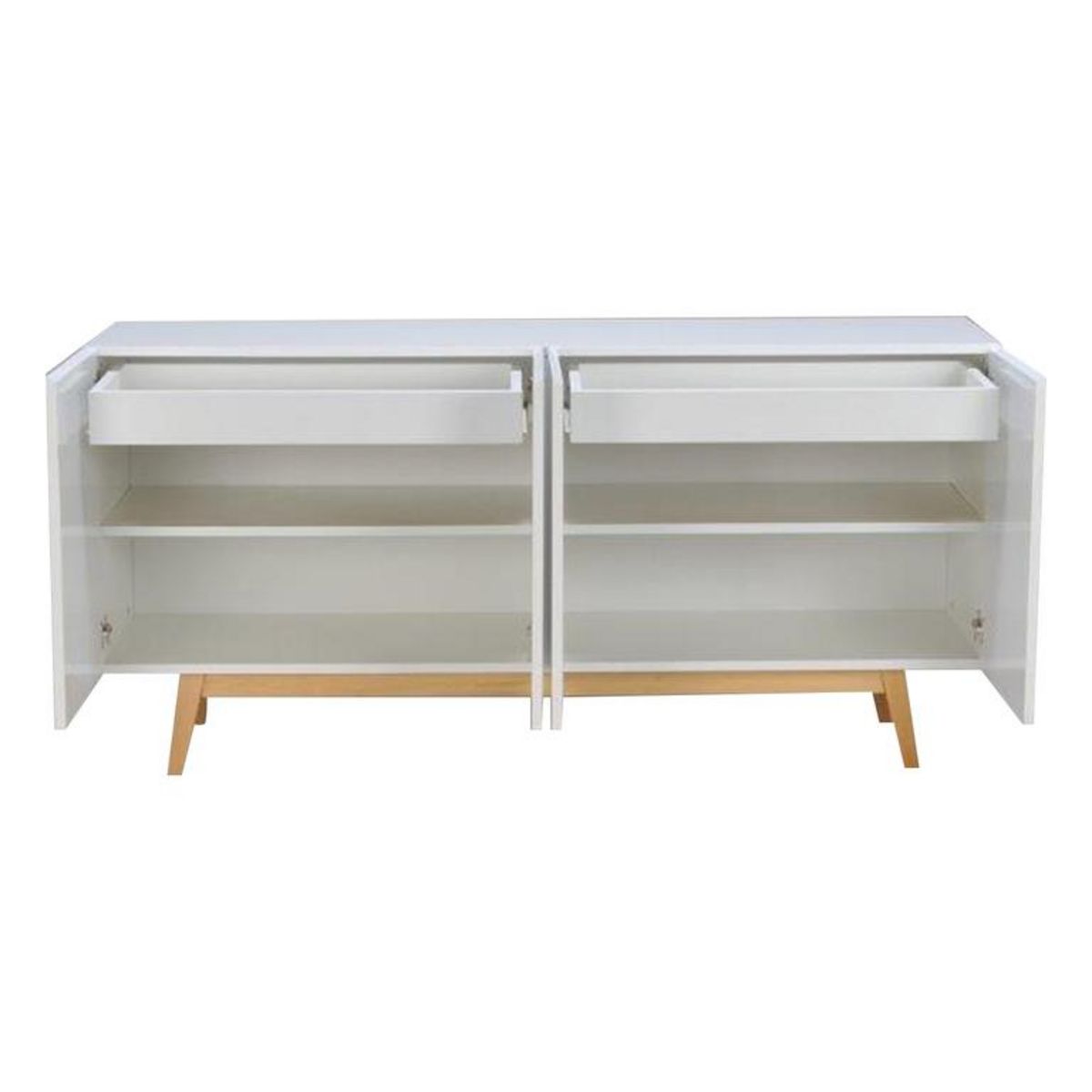 Bahut scandinave SNOW blanc, 4 portes 2 tiroirs L160cm