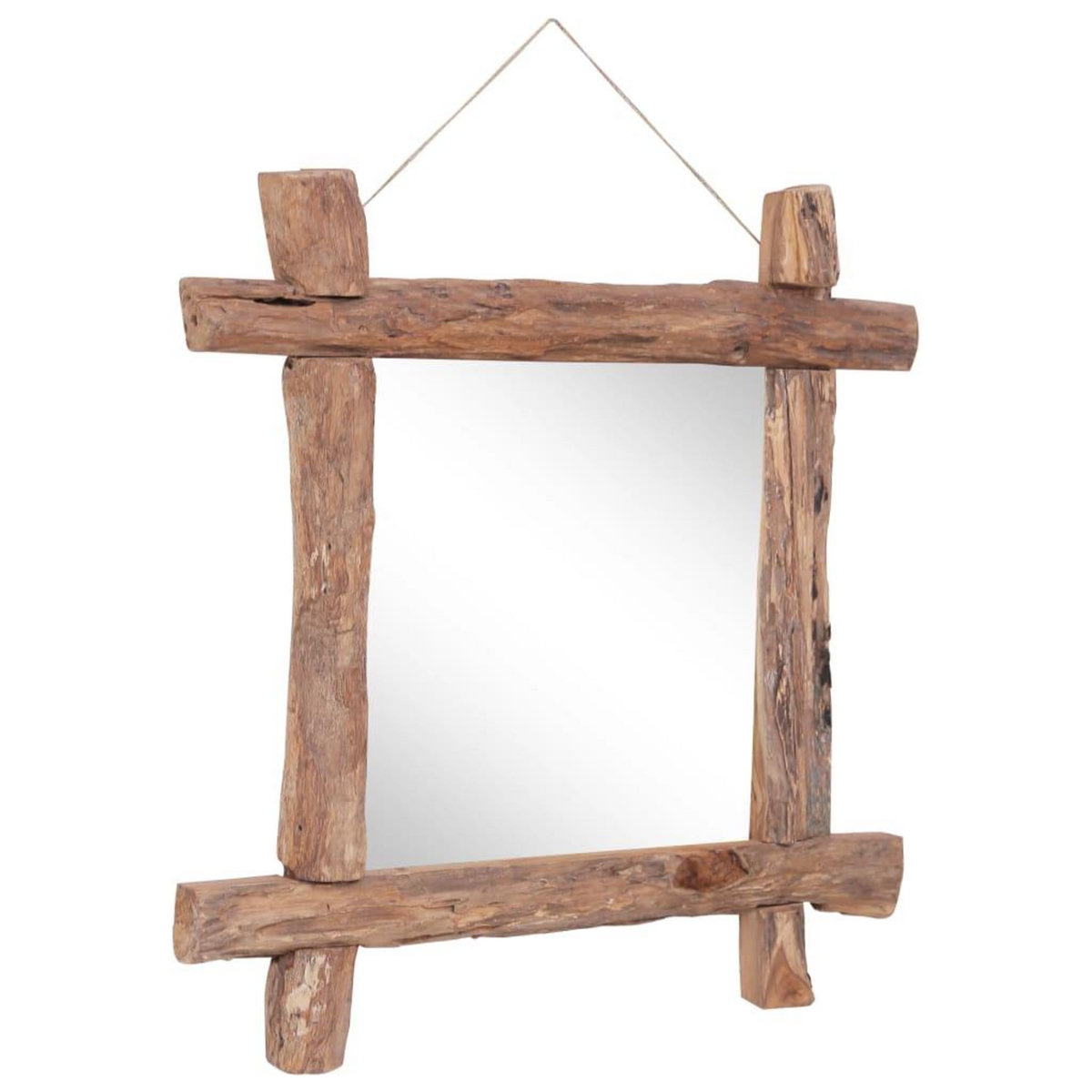 VIDAXL Miroir a buches Naturel 70x70 cm bois de teck recycle