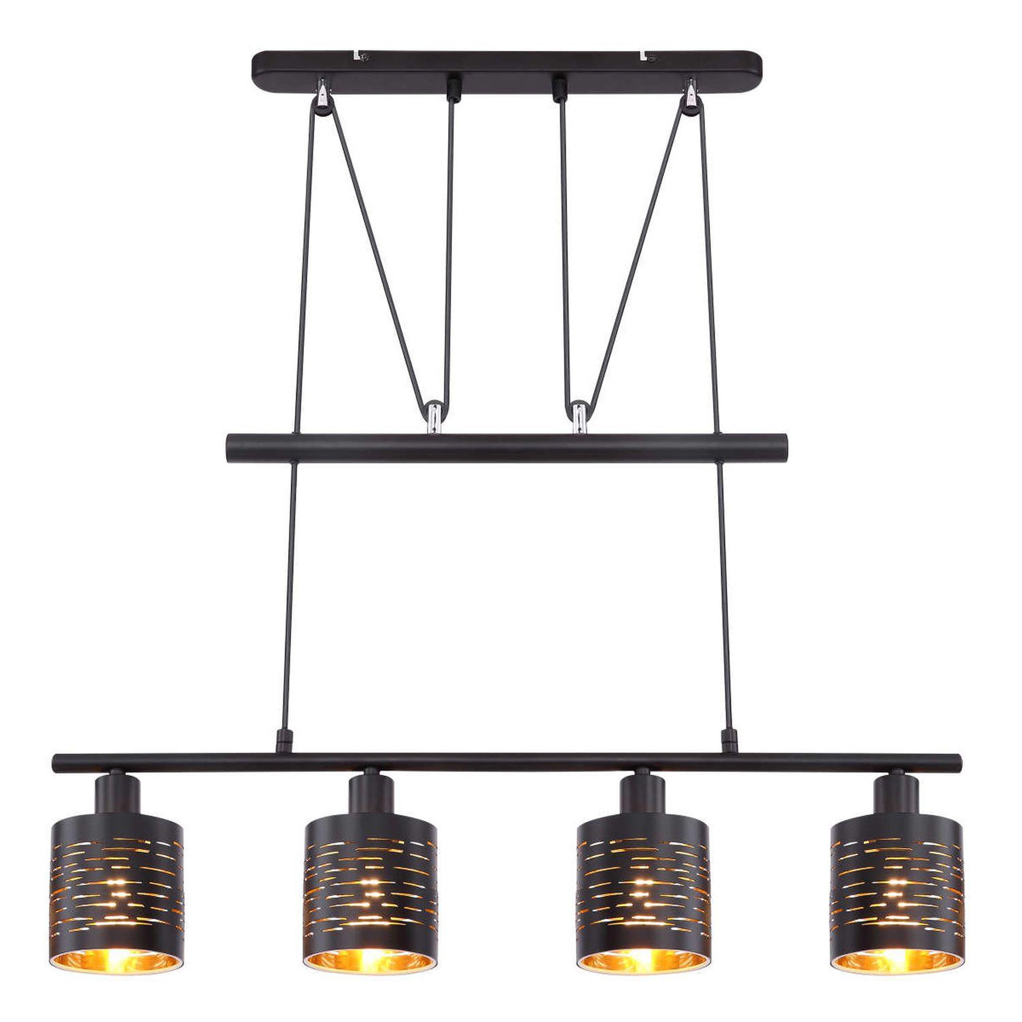 Voir la diapositive 2 : GLOBO Plafonnier design tunno - h. 180 cm - noir et doré