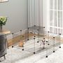 Voir la diapositive 2 : PAWHUT Cage parc enclos rongeurs modulable dim. L 105 x l 105 x H 70 cm 2 niveaux 2 portes rampe résine PP fil métallique noir