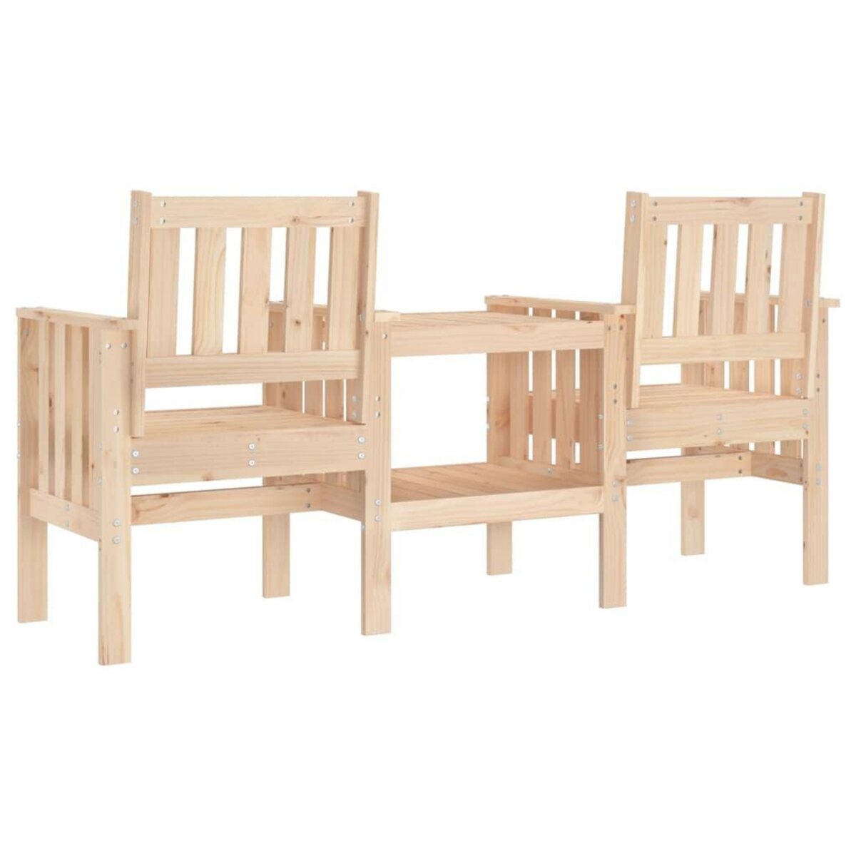 VIDAXL Banc de jardin avec table 2 places bois de pin massif