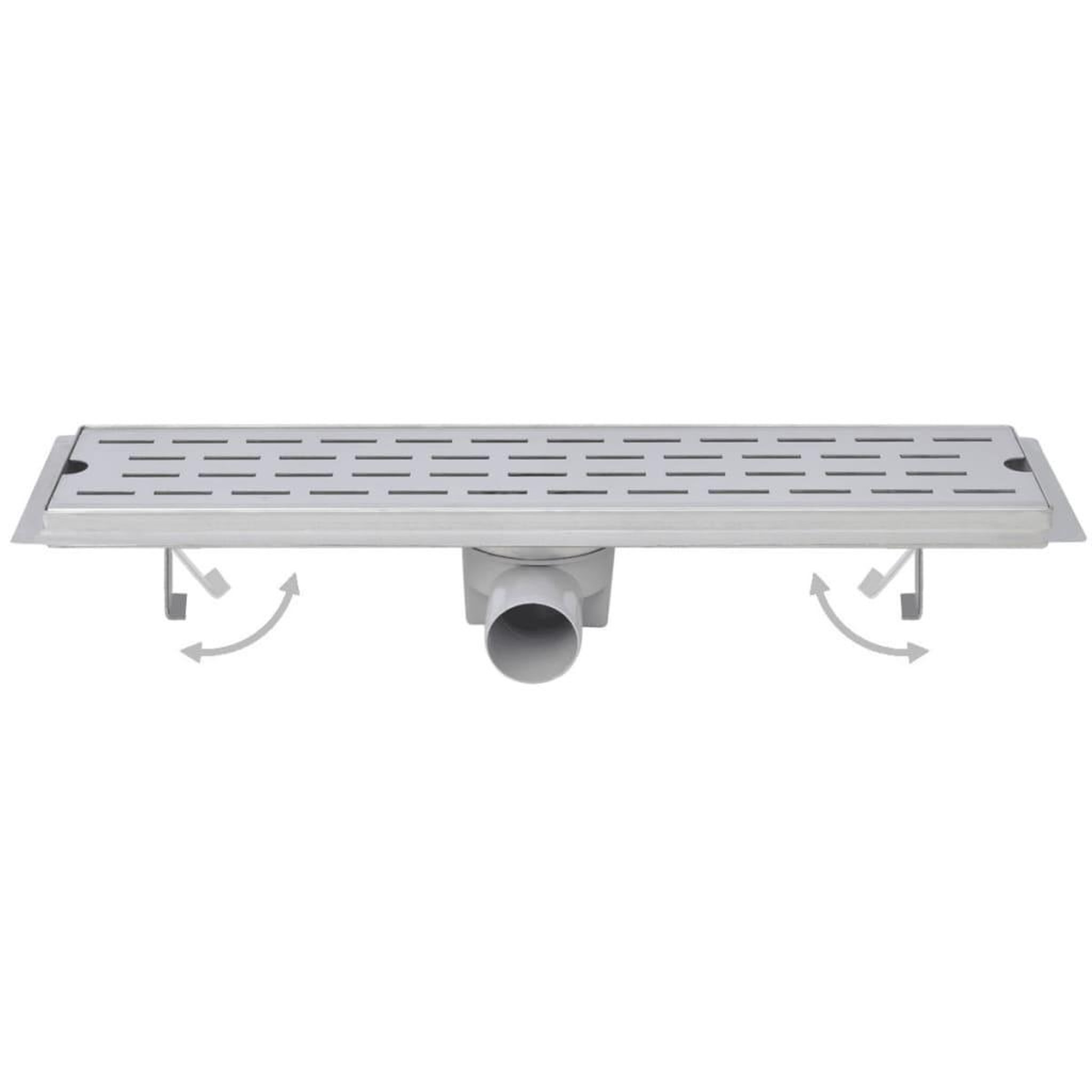 Voir la diapositive 3 : VIDAXL Drain de douche lineaire 2 pcs 630 x 140 mm Acier inoxydable