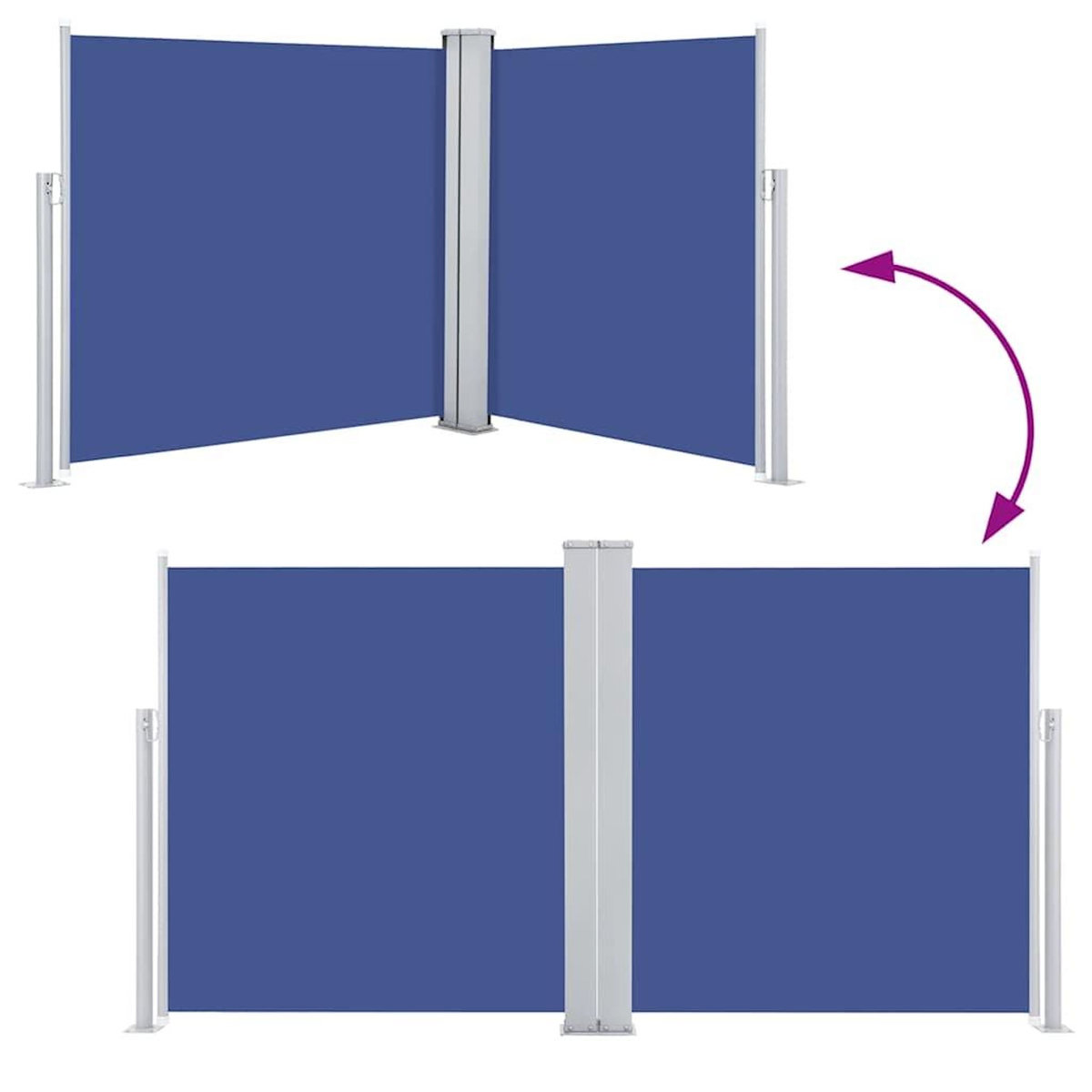 VIDAXL Auvent lateral retractable Bleu 100 x 600 cm