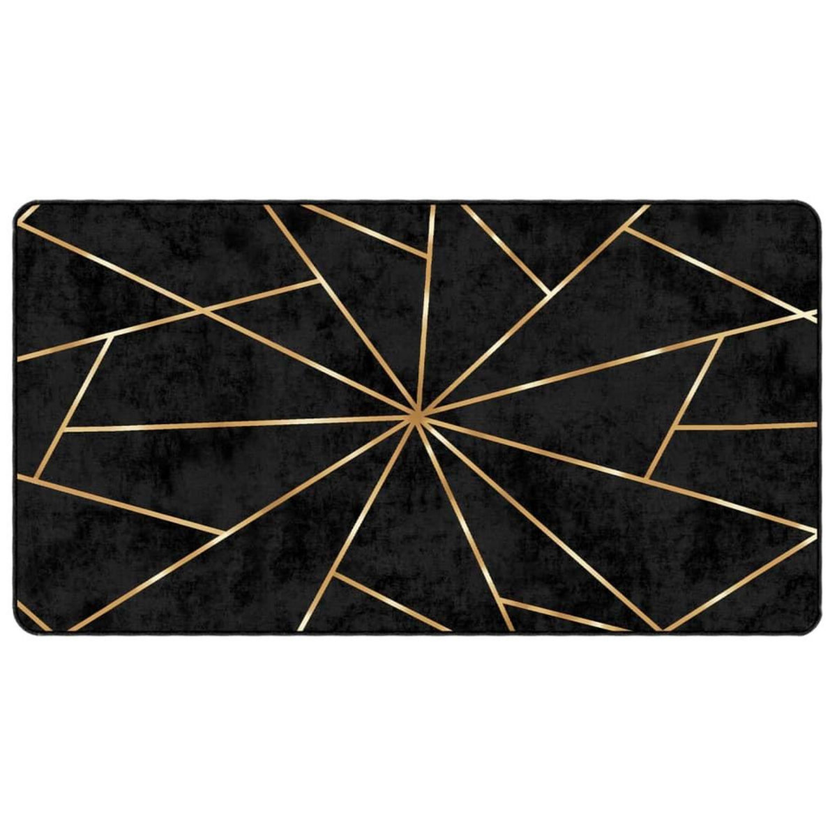 VIDAXL Tapis lavable noir et dore 80x150 cm antiderapant